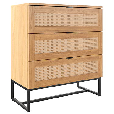 Nordic Charm: 3-Drawer Chest 3D model image 1 