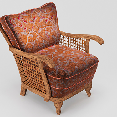 Cozy Wicker Armchair 3D model image 1 