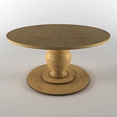 Vintage Wooden Table 3D model image 1 