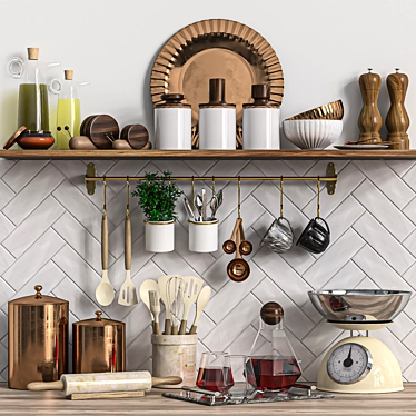 Modern Kitchen Set 2015 3D model image 1 