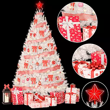 Frosty Christmas Tree Set 3D model image 1 