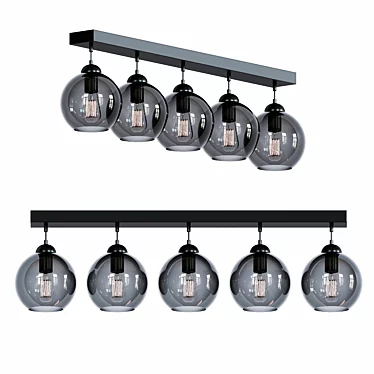 Elegant Linear Pendant Light Set 3D model image 1 