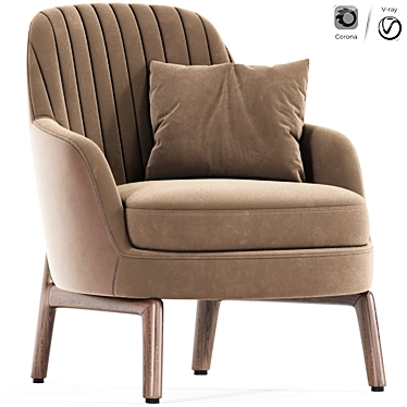 Elegant Modrest Metzler Accent Chair 3D model image 1 