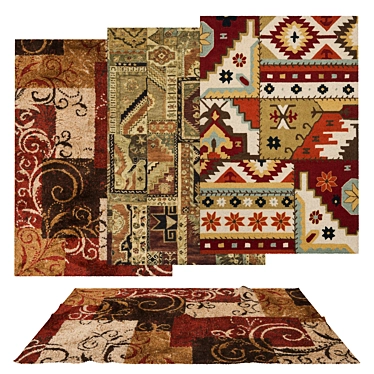 Versatile Set of 6 Rugs 3D model image 1 