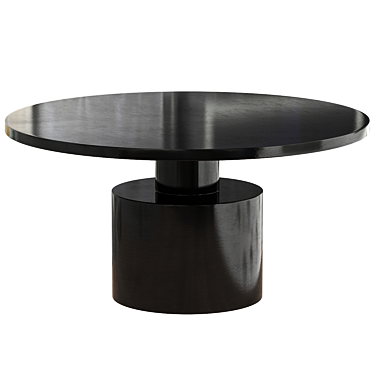 Sleek Metal Marlow Dining Table 3D model image 1 