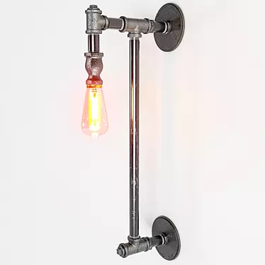 Vintage Industrial Wall Lamp 3D model image 1 