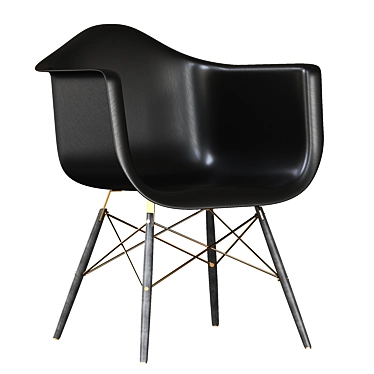 Modern Black Eames Style Dining Chair 3D model image 1 