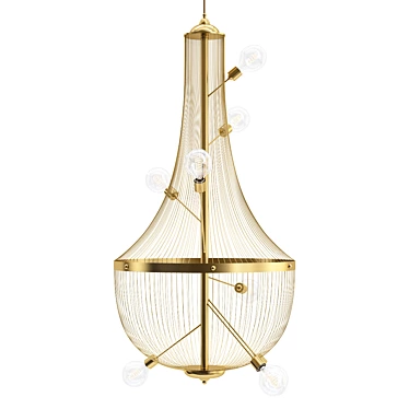 Elegant Crystal Pendant Lighting 3D model image 1 