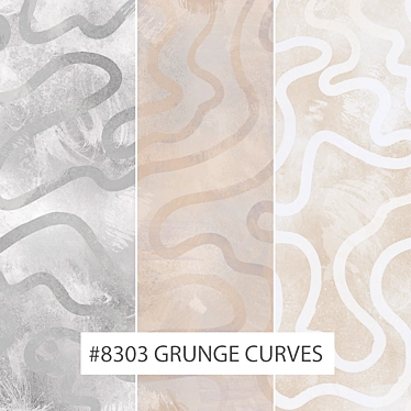 Title: Grunge Curves Eco Wallpapers – Enhance Your Space 3D model image 1 