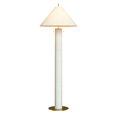 Elegant Remi Natural Linen Lamp 3D model image 1 