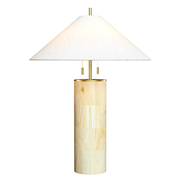 Artistic End Grain Wood Table Lamp 3D model image 1 