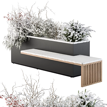 Snowy Urban Bench: Set 30 3D model image 1 