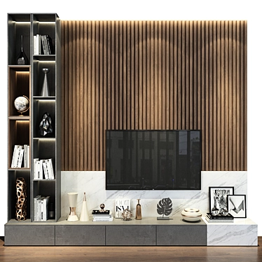 Modular TV Wall Set | Customizable & Easy to Install 3D model image 1 