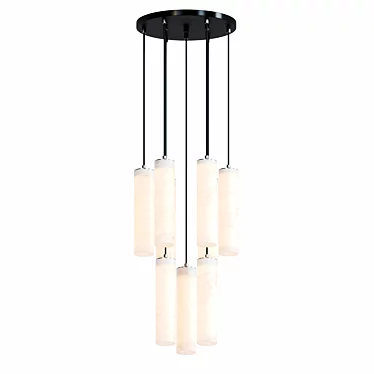 Elegant Marble Suspension Lamps 3D model image 1 