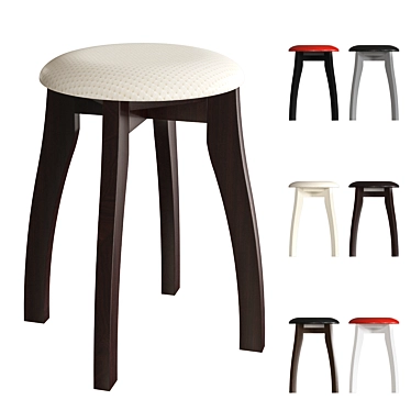 Lugo Array Om: Stylish Stool with Soft Seat 3D model image 1 