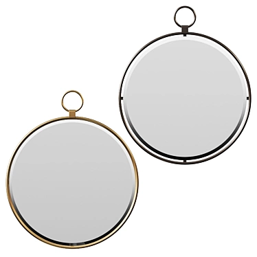 Gilded Era Inspired Round Mirror 3D model image 1 