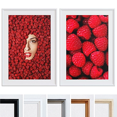 Modern Berry Frame Set 3D model image 1 