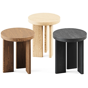 Sleek Fomu Wood Side Table 3D model image 1 