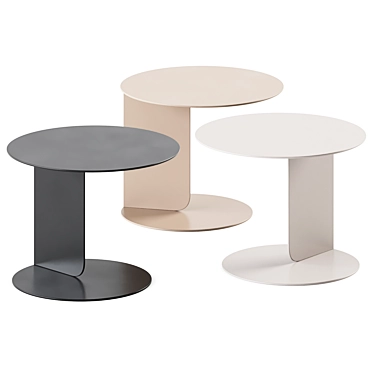 Elegant Round Black Coffee Table 3D model image 1 