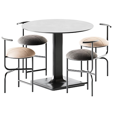 Modern Minimalist Dining Set by Varaschin & Stellar Works 3D model image 1 