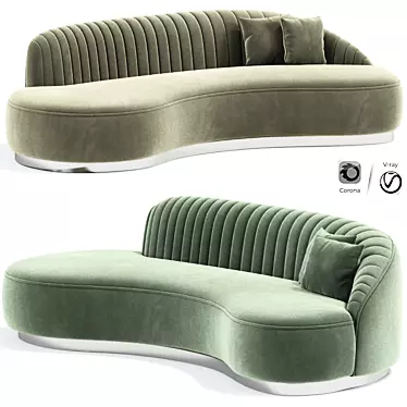 Modern Curved Strip Sofa - Urban Mood Skyler 3D model image 1 