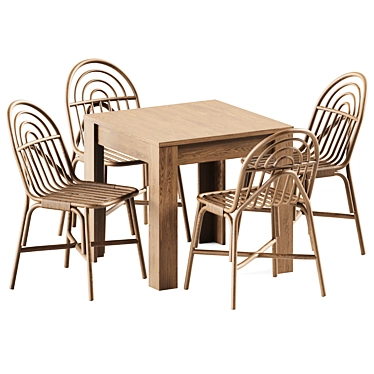 Elegant Dining Set: Markskel Table & Rotin Chair 3D model image 1 