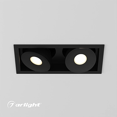 Title: Sleek Adjustable Dual-Module LED Panel 3D model image 1 