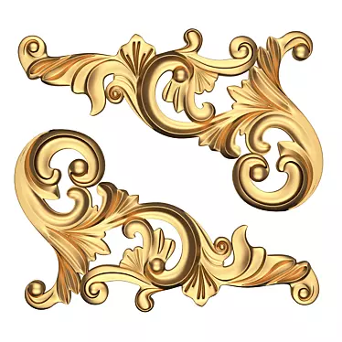 Elegant Carved Plaster Corner Decoration 3D model image 1 