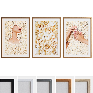 Modern Popcorn Frame Set 3D model image 1 