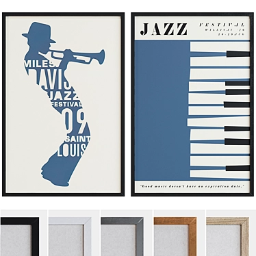 Modern Jazz Picture Frame Set 3D model image 1 