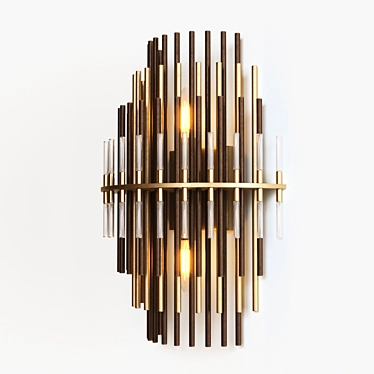 Burnished Brass Metal Sconce 3D model image 1 