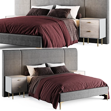 Andes Wide Bed: Luxury and Style 3D model image 1 