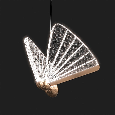 Golden Butterfly LED Pendant Light 3D model image 1 
