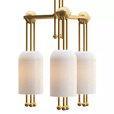 Sleek Lantern Pendant Lights 3D model image 1 