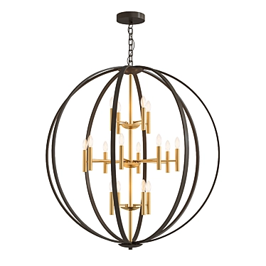 Euclid Spanish Bronze Chandelier 3D model image 1 