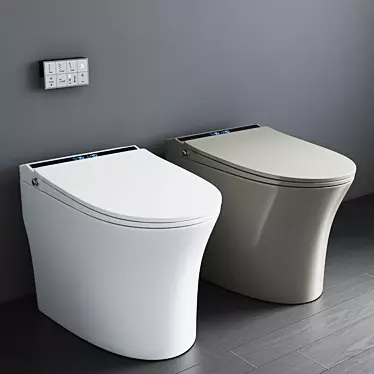 Wealwell Smart Toilet: One-Touch Automatic Ceramic Sensor 3D model image 1 