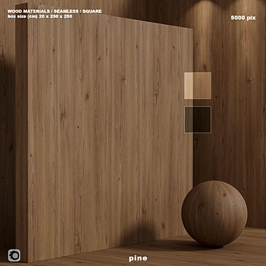 Seamless Pine Wood Set 126 3D model image 1 