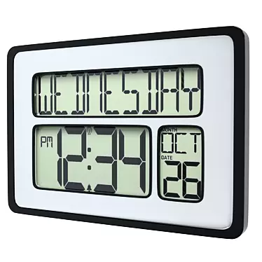 Atomic Calendar Digital Clock: Extra Large Digits 3D model image 1 