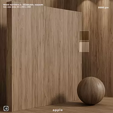 Seamless Apple Tree Wood Box Set 3D model image 1 