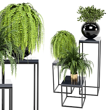 Ferm Living Bau Pot Large with Indoor Plants - Set 159 3D model image 1 