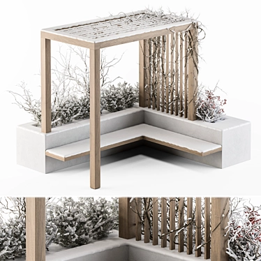 Winter Wonderland Pergola Furniture 3D model image 1 