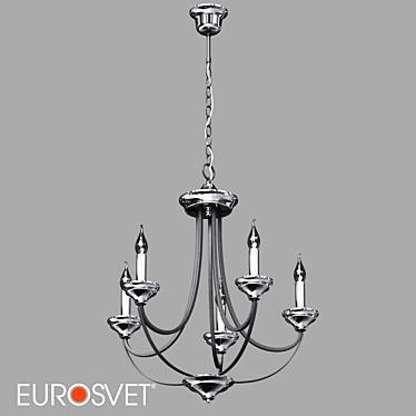 Title: Eurosvet OM Hanging Chandelier - Chrome Loft Style 3D model image 1 