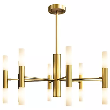 Modern Gold Starburst Chandelier 3D model image 1 
