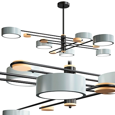 Nordic Starburst LED Chandelier 3D model image 1 