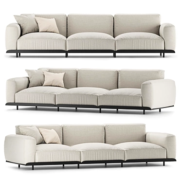 Elegant Col Claudine Sofa 3D model image 1 