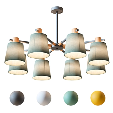 TRAZOS Adjustable Height Chandelier 3D model image 1 