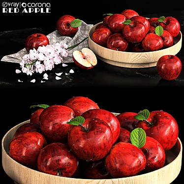 Vintage Red Apple Sculpture 3D model image 1 