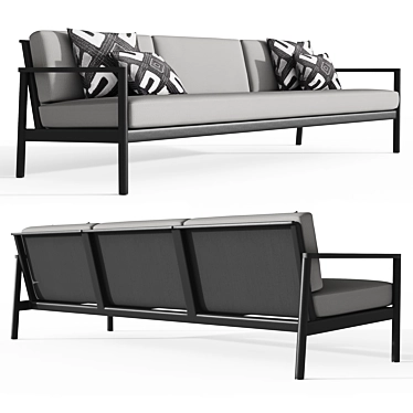 RH MARINO ALUMNUM SOFA 96: Sleek and Stylish 96-Inch Aluminum Sofa 3D model image 1 