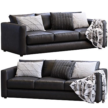 Sophisticated Leather Sofa by IKEA 3D model image 1 