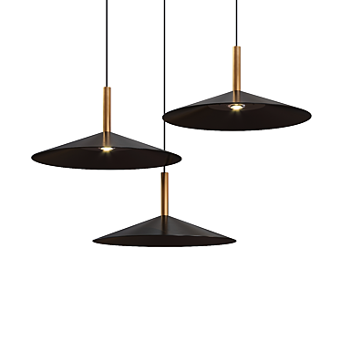 Modern LED Pendant Lamp with Conical Metal Shade | Lampatron 3D model image 1 